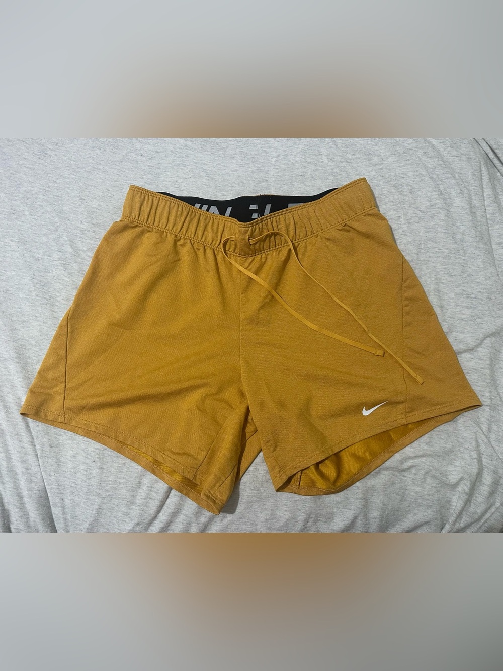 Nike Women's Dri-FIT Gold/Black Athletic Shorts